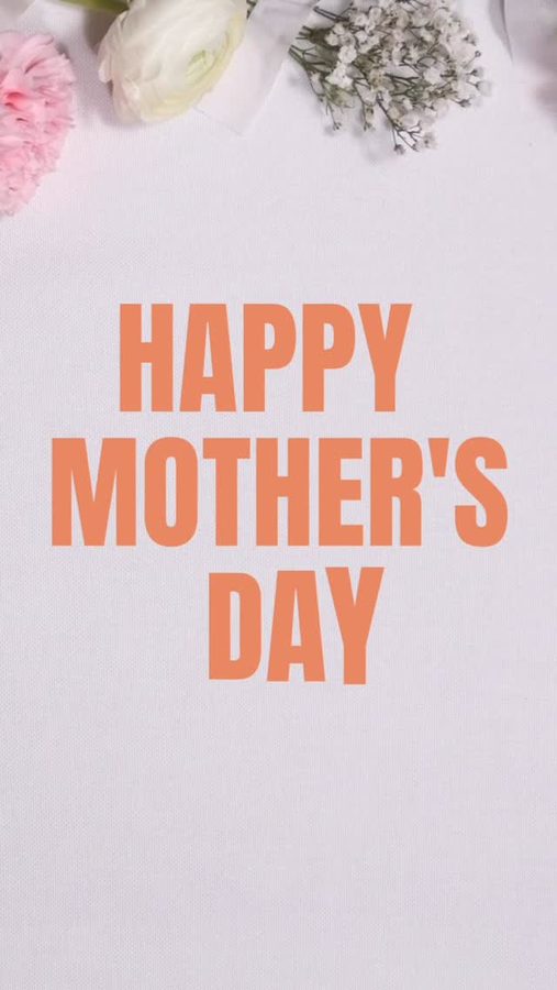 Happy Mother's Day reel cover with pink and white flowers from the bakery's Instagram
