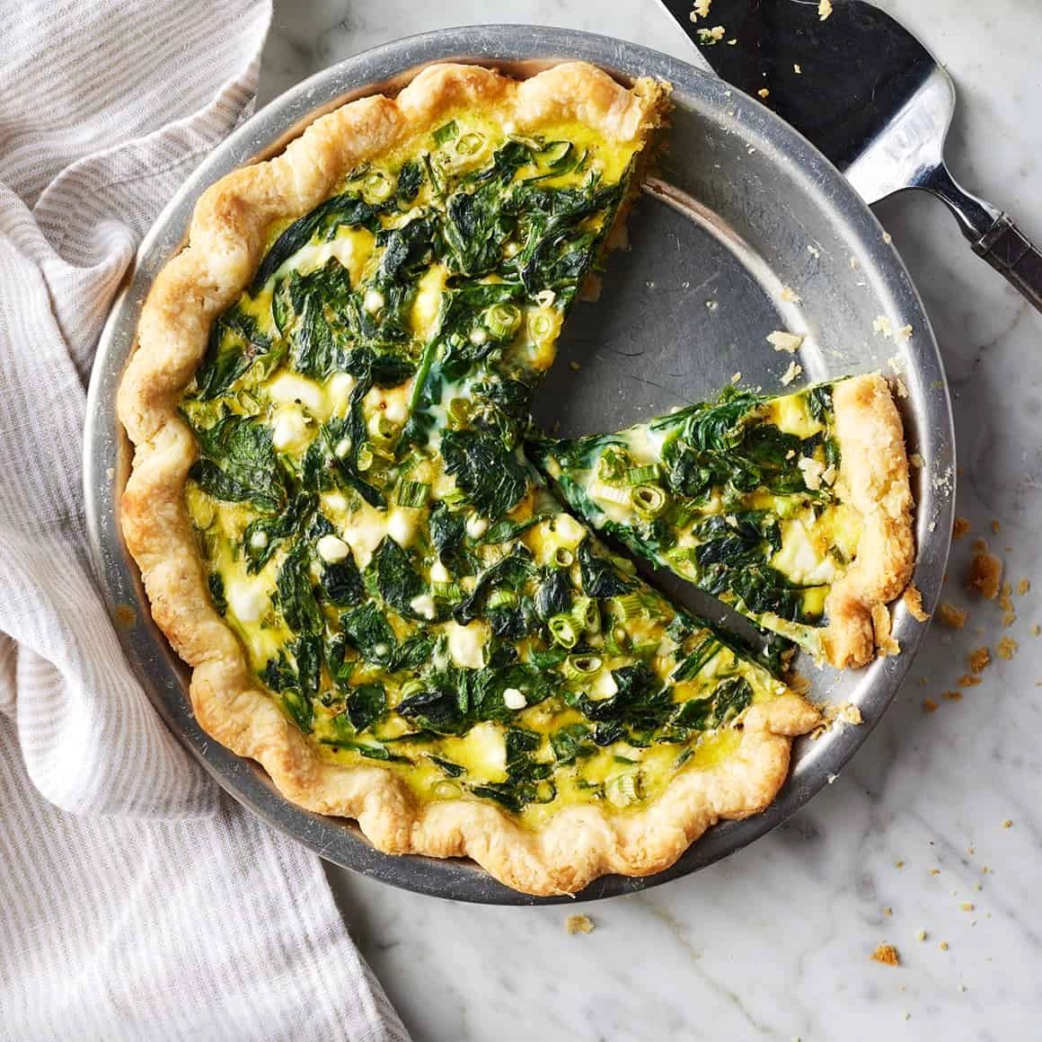 Spinach and feta quiche